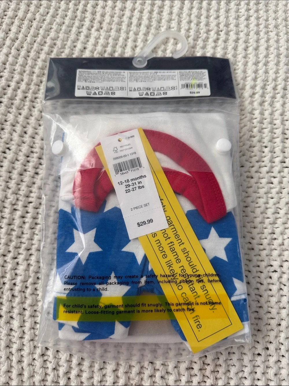 Baby Gap Marvel Captain America Pajama Set Shorts Short Sleeve 12-18M NWT